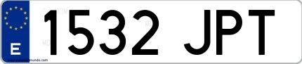 Ejemplo de matrícula española 1532 JPT