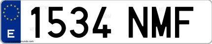 Ejemplo de matrícula española 1534 NMF