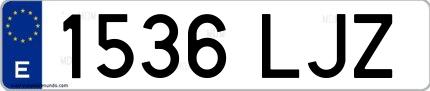 Ejemplo de matrícula española 1536 LJZ