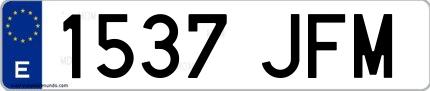 Ejemplo de matrícula española 1537 JFM