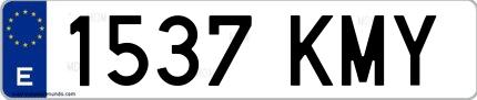 Ejemplo de matrícula española 1537 KMY