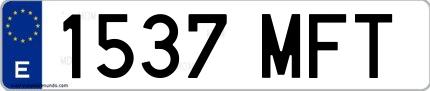 Ejemplo de matrícula española 1537 MFT