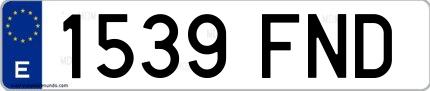 Ejemplo de matrícula española 1539 FND