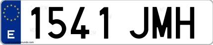 Ejemplo de matrícula española 1541 JMH