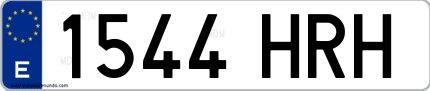 Ejemplo de matrícula española 1544 HRH