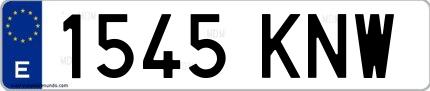 Ejemplo de matrícula española 1545 KNW