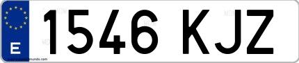 Ejemplo de matrícula española 1546 KJZ