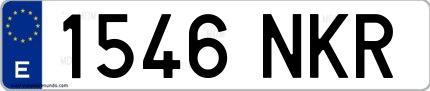 Ejemplo de matrícula española 1546 NKR
