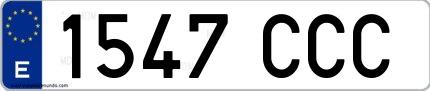 Ejemplo de matrícula española 1547 CCC