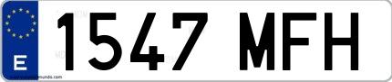 Ejemplo de matrícula española 1547 MFH