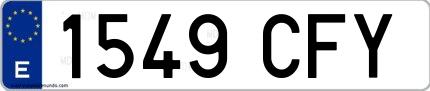 Ejemplo de matrícula española 1549 CFY
