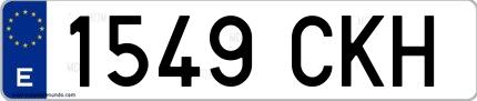 Ejemplo de matrícula española 1549 CKH