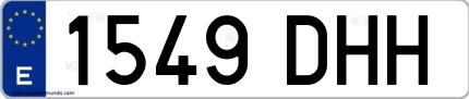 Ejemplo de matrícula española 1549 DHH