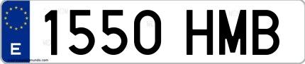 Ejemplo de matrícula española 1550 HMB