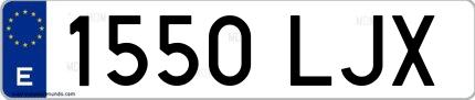 Ejemplo de matrícula española 1550 LJX