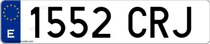 Ejemplo de matrícula española 1552 CRJ