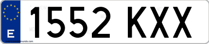 Ejemplo de matrícula de coche ordinaria 1552 KXX