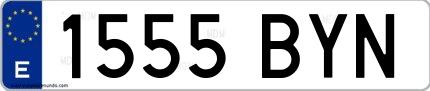 Ejemplo de matrícula española 1555 BYN