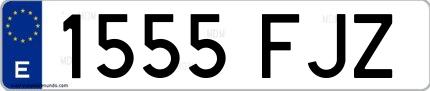 Ejemplo de matrícula española 1555 FJZ