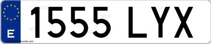 Ejemplo de matrícula española 1555 LYX
