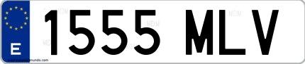 Ejemplo de matrícula española 1555 MLV