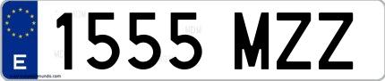 Ejemplo de matrícula española 1555 MZZ
