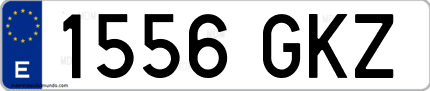 Ejemplo de matrícula de coche ordinaria 1556 GKZ