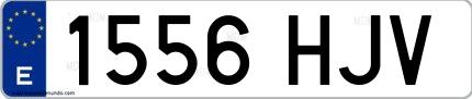 Ejemplo de matrícula española 1556 HJV