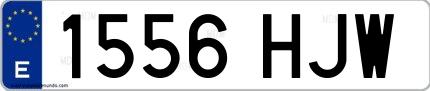 Ejemplo de matrícula española 1556 HJW