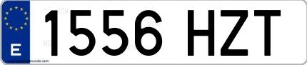 Ejemplo de matrícula española 1556 HZT