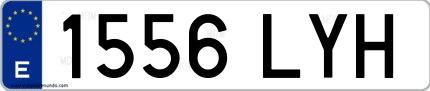 Ejemplo de matrícula española 1556 LYH