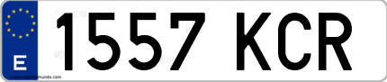 Ejemplo de matrícula de coche ordinaria 1557 KCR
