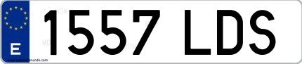 Ejemplo de matrícula española 1557 LDS
