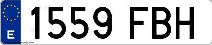 Ejemplo de matrícula española 1559 FBH