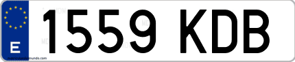 Ejemplo de matrícula de coche ordinaria 1559 KDB