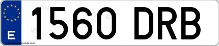 Ejemplo de matrícula española 1560 DRB