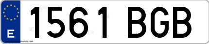 Ejemplo de matrícula de coche ordinaria 1561 BGB
