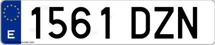 Ejemplo de matrícula española 1561 DZN