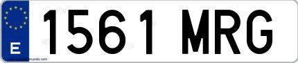 Ejemplo de matrícula española 1561 MRG