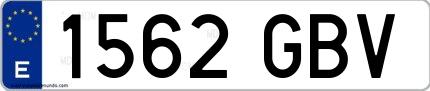 Ejemplo de matrícula española 1562 GBV