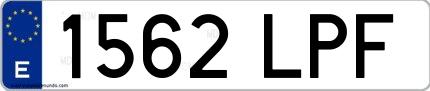 Ejemplo de matrícula española 1562 LPF