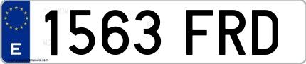 Ejemplo de matrícula española 1563 FRD