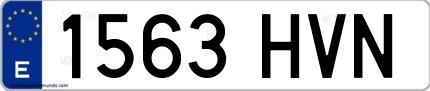 Ejemplo de matrícula española 1563 HVN