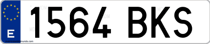 Ejemplo de matrícula de coche ordinaria 1564 BKS