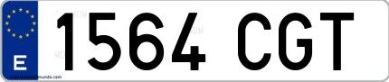 Ejemplo de matrícula española 1564 CGT