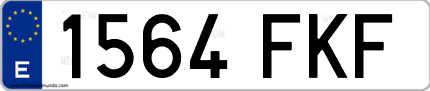 Ejemplo de matrícula de coche ordinaria 1564 FKF