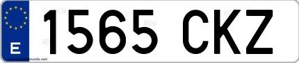 Ejemplo de matrícula española 1565 CKZ