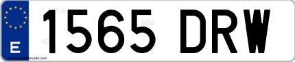 Ejemplo de matrícula española 1565 DRW