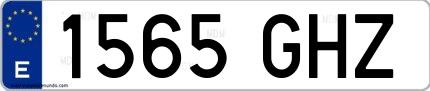 Ejemplo de matrícula española 1565 GHZ