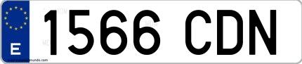 Ejemplo de matrícula española 1566 CDN